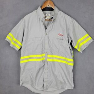 Riverside Work Shirt Men L Gray Coors Light Industrial Uniform Reflective Safety